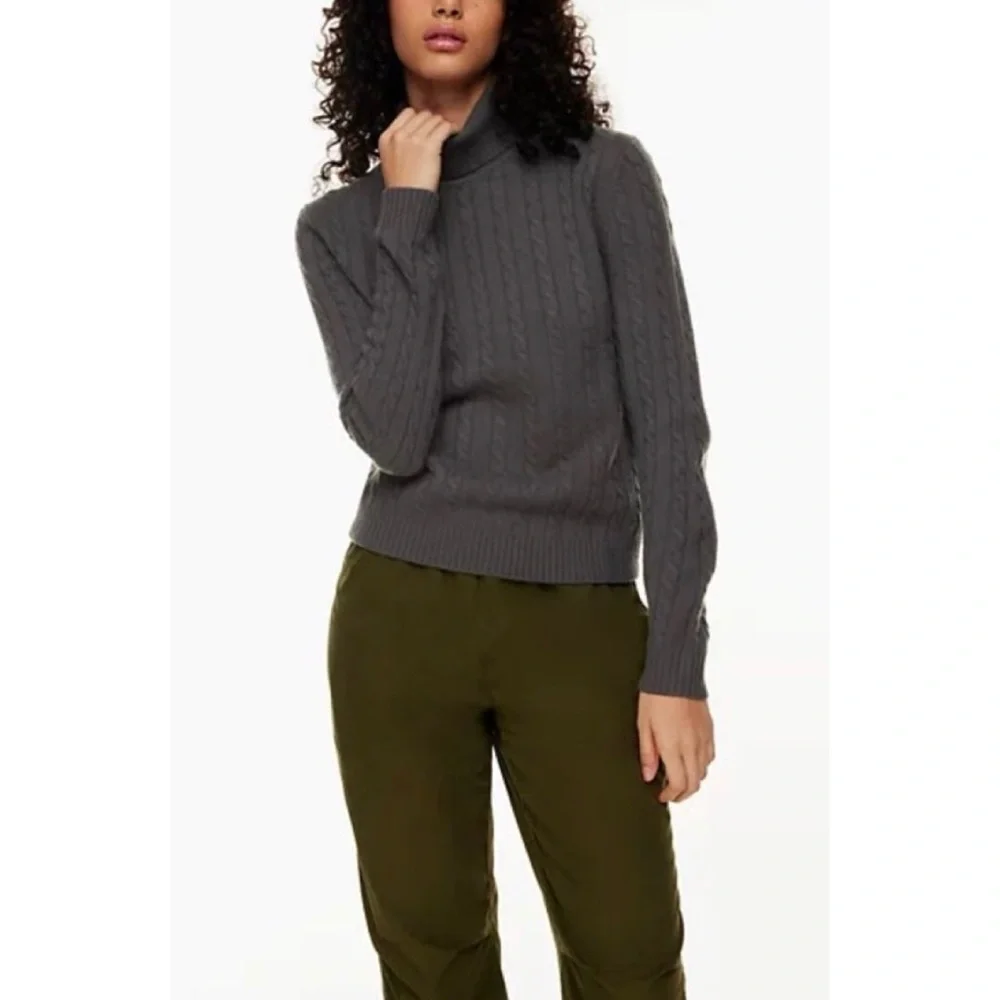 TNA Leonie turtleneck cable wool cashmere M - Picture 2 of 3